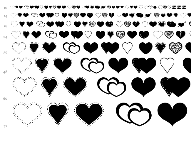 Sexy Love Hearts 2 font waterfall